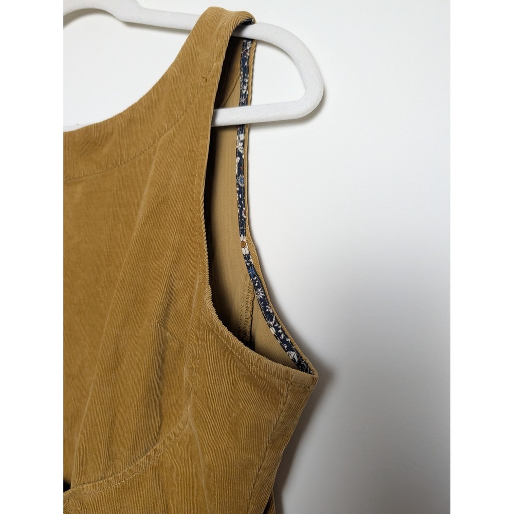 Anthropologie‎ Holding Horses Womens 12 Mustard Yellow Corduroy Sleeveless Dress - Picture 7 of 15